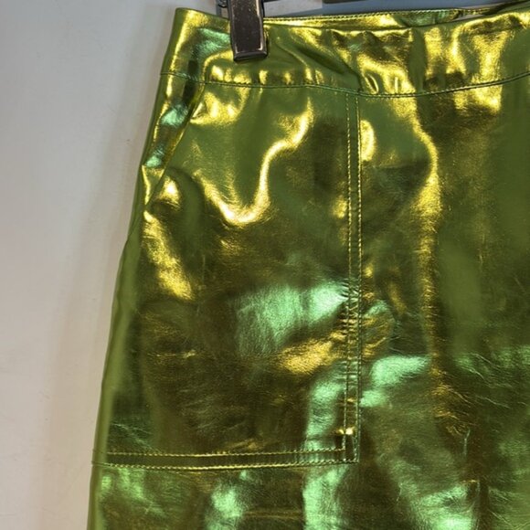 Metallic Green Mini Skirt - Picture 8 of 12